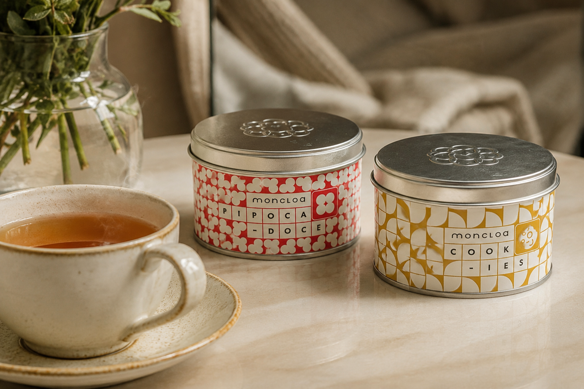 Chá com sabor de sobremesa Blends de cookies e pipoca doce surpreendem